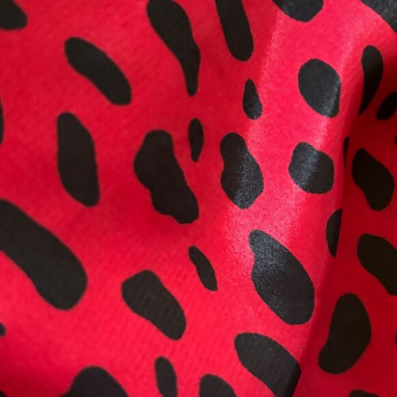 Vintage 90s Leslie Fay Red Leopard Animal Print Midi Skirt 16 XL VLV Mob Wife - Picture 5 of 8